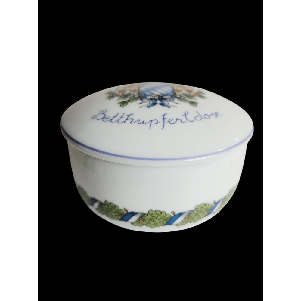 Vintage Trinket Box Bavarian Porcelain Lidded Weinstuben Mittenwald